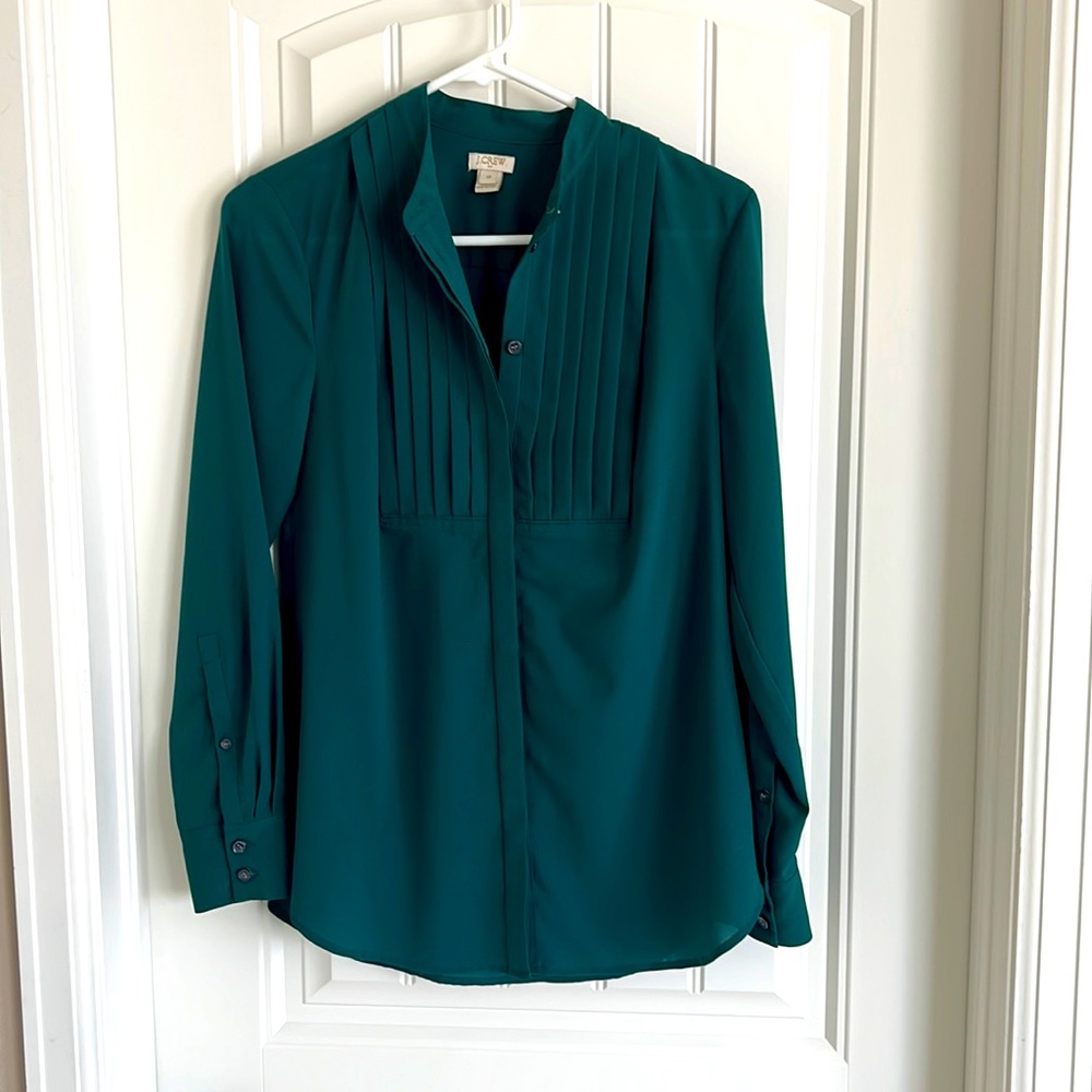JCrew Drapey Tuxedo Blouse